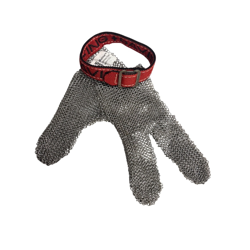 Whiting Davis 513 Mailite Stainless Steel Mesh 3-Finger Safety Glove Size M - Picture 7 of 8